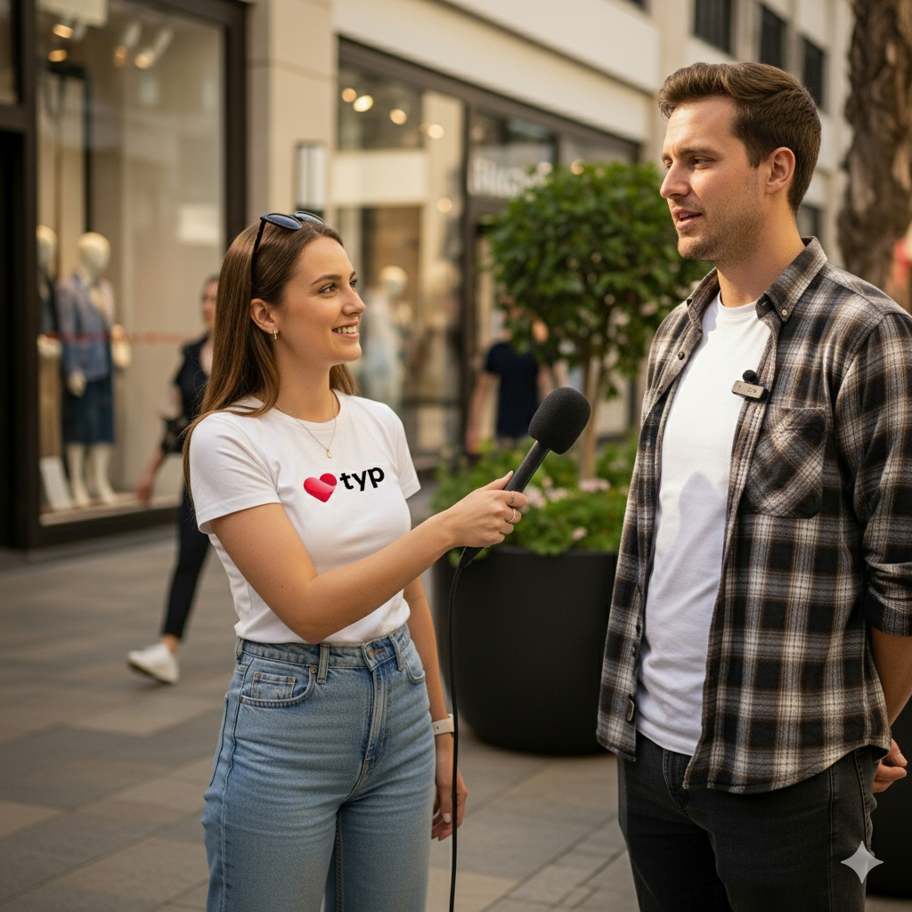 A Typ street interview capturing real conversations, not just profiles